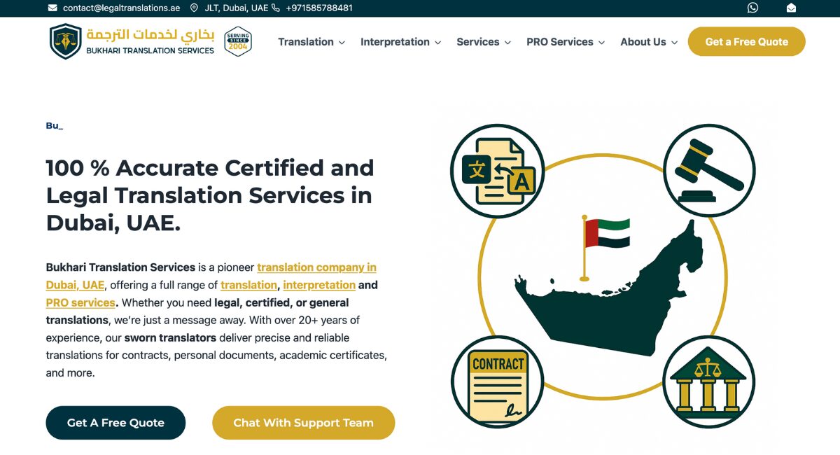 Bukhari Translation Services in Dubai, UAE | Since 2004